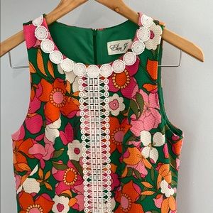 Eliza J Green and Orange Sleeveless Mini Sundress